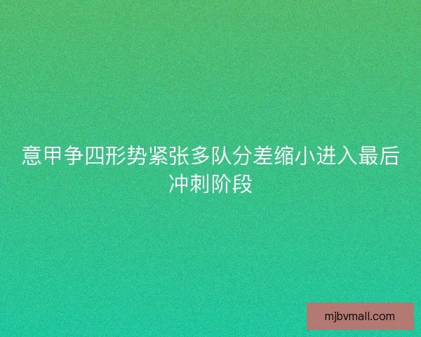 意甲争四形势紧张多队分差缩小进入最后冲刺阶段