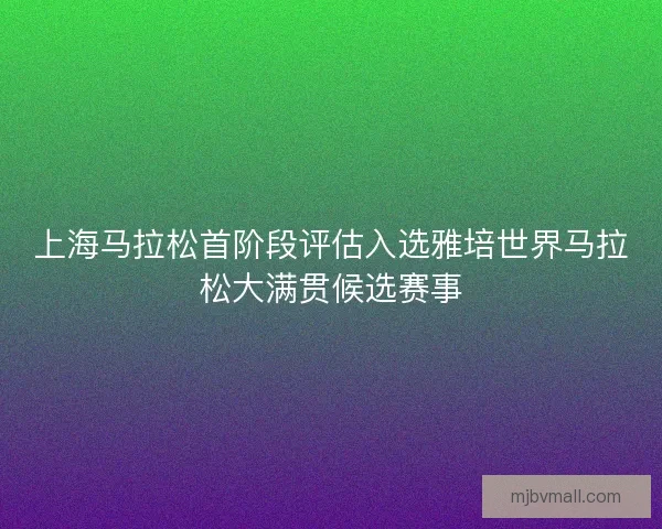 上海马拉松首阶段评估入选雅培世界马拉松大满贯候选赛事 上海马拉松首阶段评估入选雅培世界马拉松大满贯候选赛事