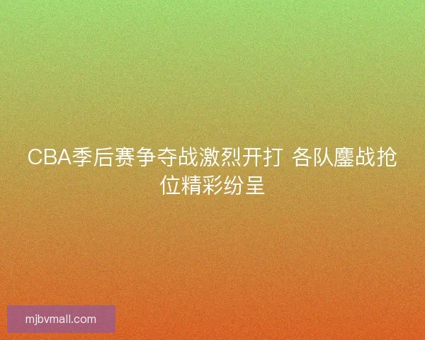 CBA季后赛争夺战激烈开打 各队鏖战抢位精彩纷呈 CBA季后赛争夺战激烈开打 各队鏖战抢位精彩纷呈